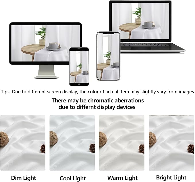 OWENIE White Valances for Windows 1 Pcs, Light Filtering Textured Farmhouse - Image 9