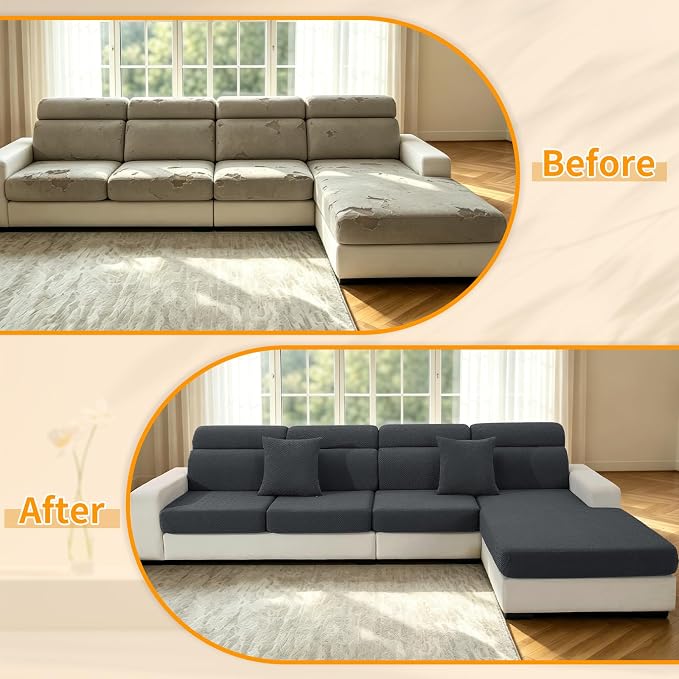 XINEAGE Couch Cushion Covers, Loveseat Sofa Seat Slipcovers - Image 7