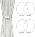 Melaluxe 4 Pack Magnetic Curtain Tiebacks, Decorative Curtain Holdbacks by Melaluxe