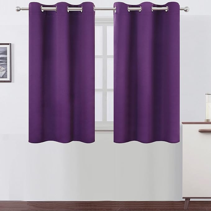 LEMOMO Purple Blackout Curtains 34 x 54 Inch Length/Set of 2 Curtain by Lemomo