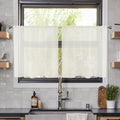 youleyar Solid Sheer Rod Pocket Curtain Voile Draperies 2 Panels White Beige by Youleyar