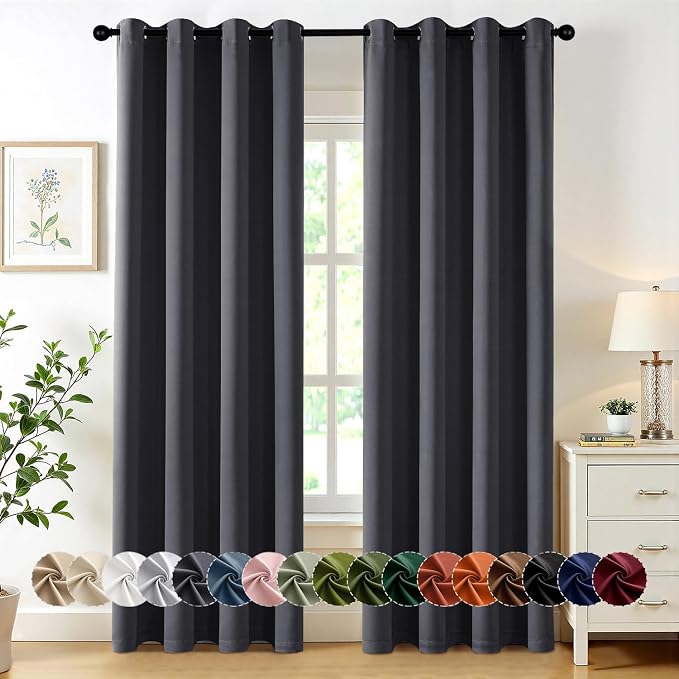 MIULEE Dark Grey Blackout Curtains by MIULEE