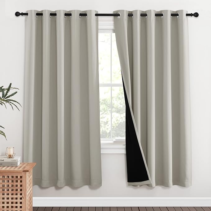 NICETOWN 100% Blackout Window Curtain Panels, Full Light Blocking Drapes by NICETOWN