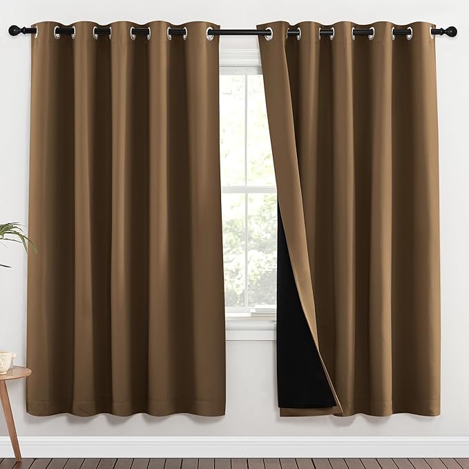 NICETOWN 100% Blackout Window Curtain Panels, 2 Pieces, 70-inch Wide Per Panel by NICETOWN