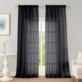 OWENIE Black Sheer Curtains, Sheer Curtains 96 inches Long 2 Panels Set by OWENIE