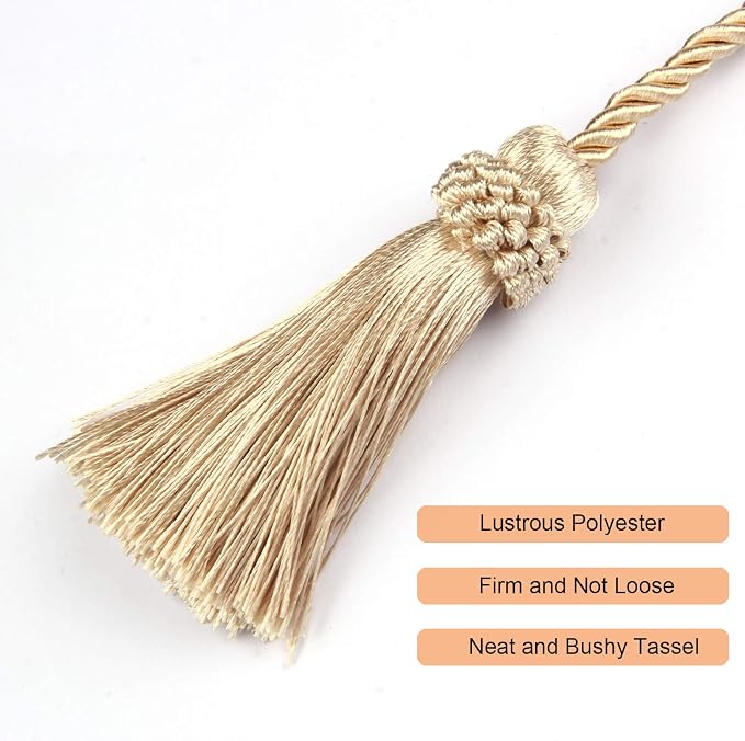 Fenghuangwu Curtain Tiebacks Handmade Decorative Curtain Holdbacks Rope - Image 3