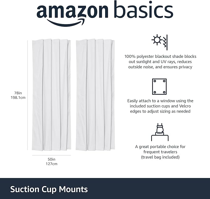 Amazon Basics Portable Blackout Curtain Shade - Image 2