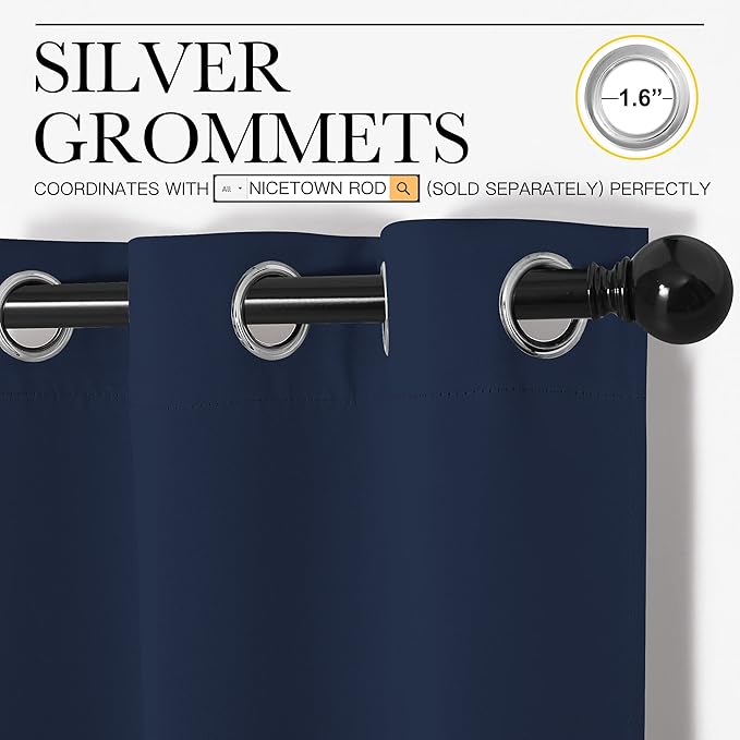 NICETOWN Light Blocking Thermal Insulated Solid Grommet Top Blackout - Image 3