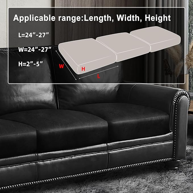 Leather Look Couch Cushion Covers Sofa Seat Slipcovers Sets Couches Furniture - Image 3