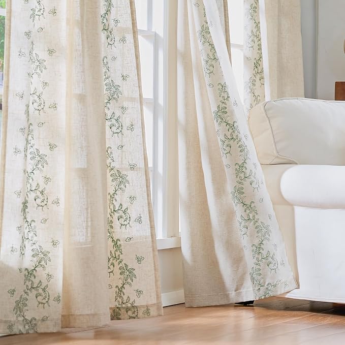 jinchan Evelyn Embroidered Linen Curtains - Image 4