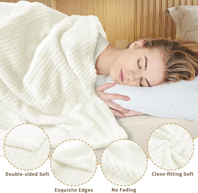 4 Pack Fleece Throw Blankets 50x60 Inches - Image 4