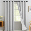 Yakamok White Curtains 100% Blackout 84 Inches Long, Room Darkening Textured by Yakamok