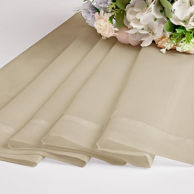 Chyhomenyc Sheer Taupe Curtains 90 inches Long 2 Panels, Light Filtering Soft - Image 6