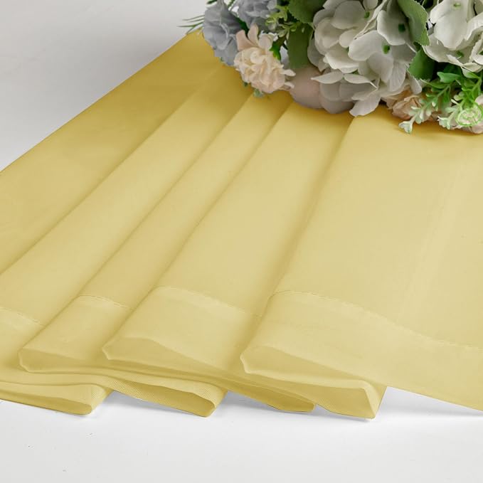 Lecloud Yellow Sheer Curtains 84 Inches Long 2 Panels, Light Filtering Voile - Image 8