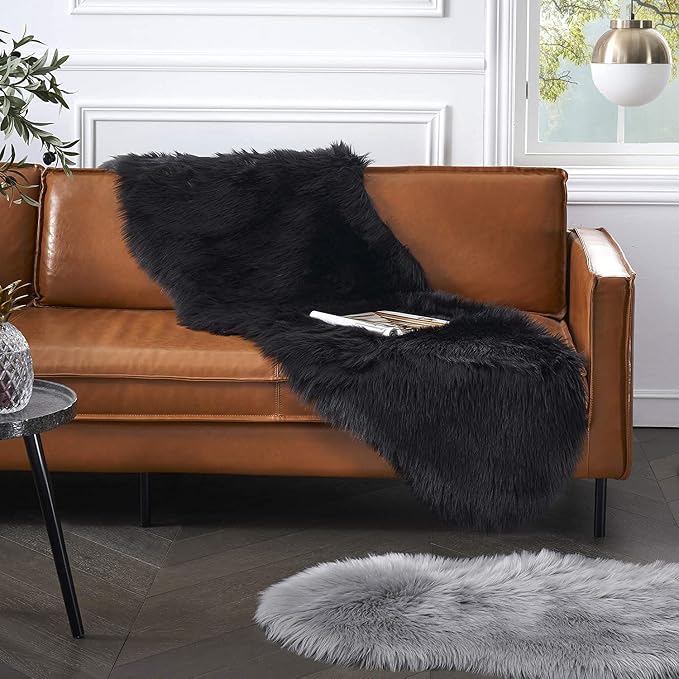Faux Fur Rug for Bedroom, Fluffy Runner Rugs Soft Sheepskin Rug Sofa Couch Seat - Image 3
