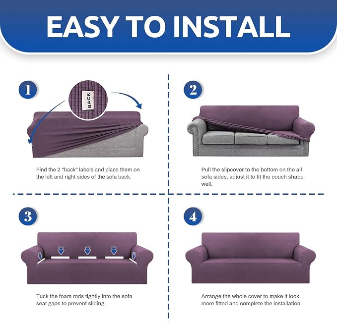 KEKUOU Stretch Single Sofa Slipcover 1 Piece Couch Sofa Cover Furniture - Image 4