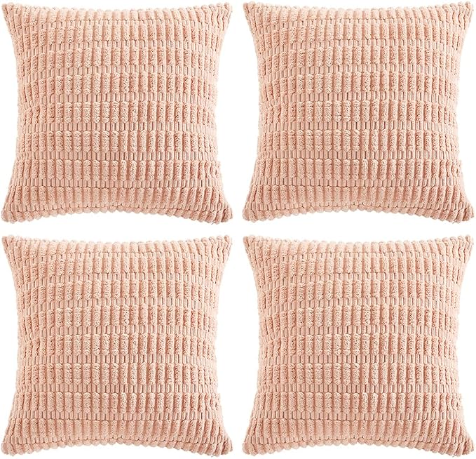 Fancy Homi 4 Packs Boho Pink Decorative Throw Pillow Covers 22x22 Inch by Fancy+Homi