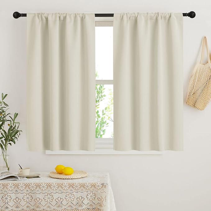 RYB HOME Short Curtains for Bedroom, Room Darkening Insulated Summer Heat Light by RYBHOME