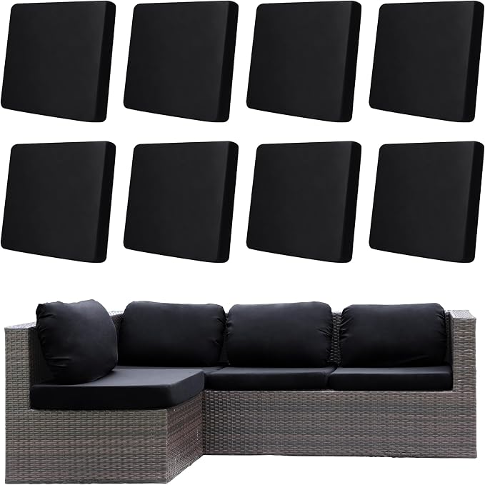 8Pcs Outdoor Cushion Covers, Patio Cushion Covers, Stretch Elastic Slipcovers by dreahoteztil