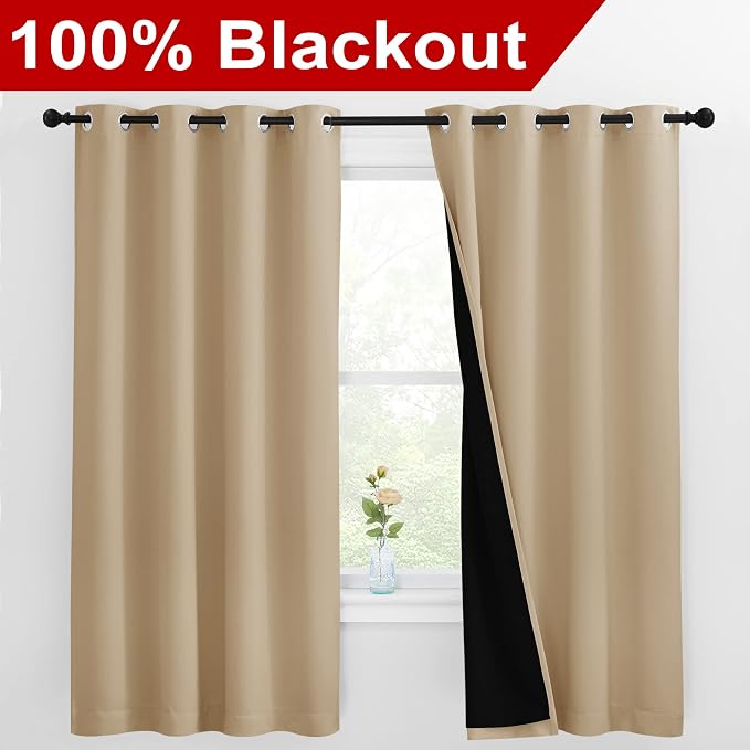 NICETOWN Bedroom Full Blackout Curtain Panels, Super Thick Insulated Window - Image 2