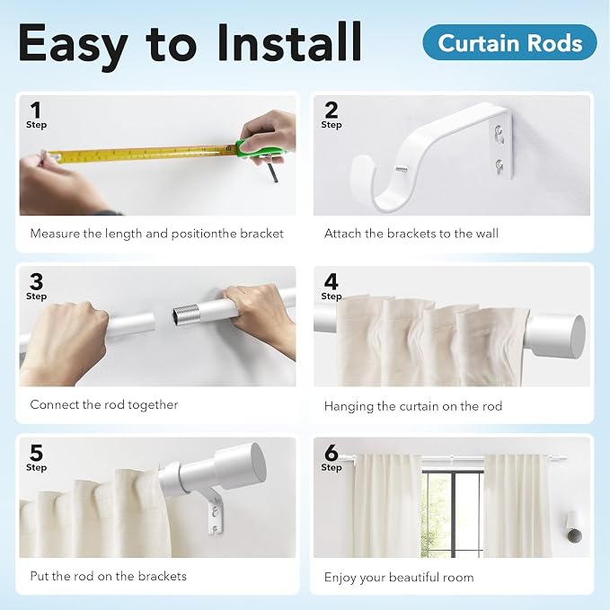 IFELS 2 Pack Heavy Duty Curtain Rods - Image 7