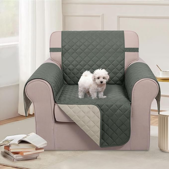 U-NICE HOME Reversible Oversized Chair Covers Quilted Water Repellent Pet - Image 2