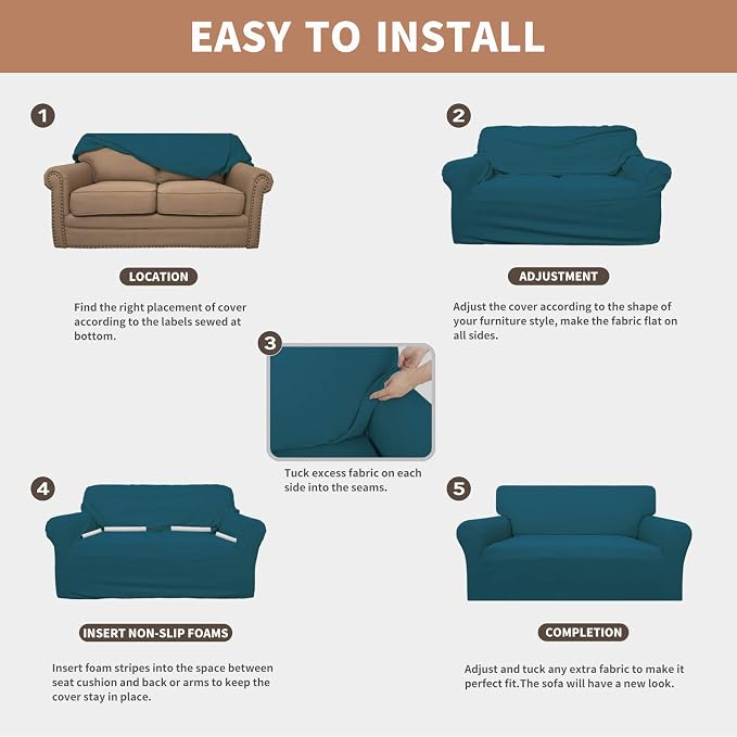 Easy-Going 100% Waterproof Couch Cover, Dual Waterproof Sofa Cover, Stretch - Image 5