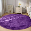 Goolela Purple Circle Rug 5ft Fluffy Round Fuzzy Furry Faux Fur Sheepskin Carpet by Goolela