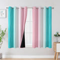 Estelar Textiler Pink and Teal Blackout Curtains 54 Inch Length, Full Light by ESTELARTEXTILER