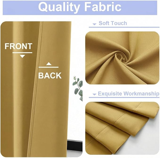 Simplebrand Ava Bright Gold Blackout Curtains - Image 3