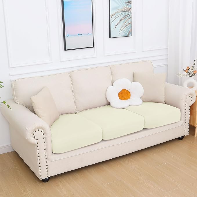 hyha Milk Silk Couch Cushion Covers, Soft Magic Sofa Covers Washable - Image 7