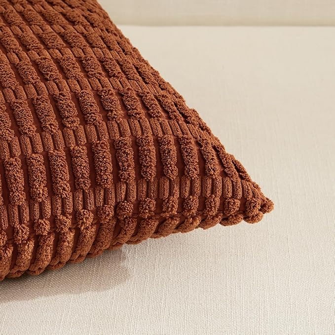 Fancy Homi 4 Packs Rust Decorative Throw Pillow Covers 12x24 Inch - Image 4