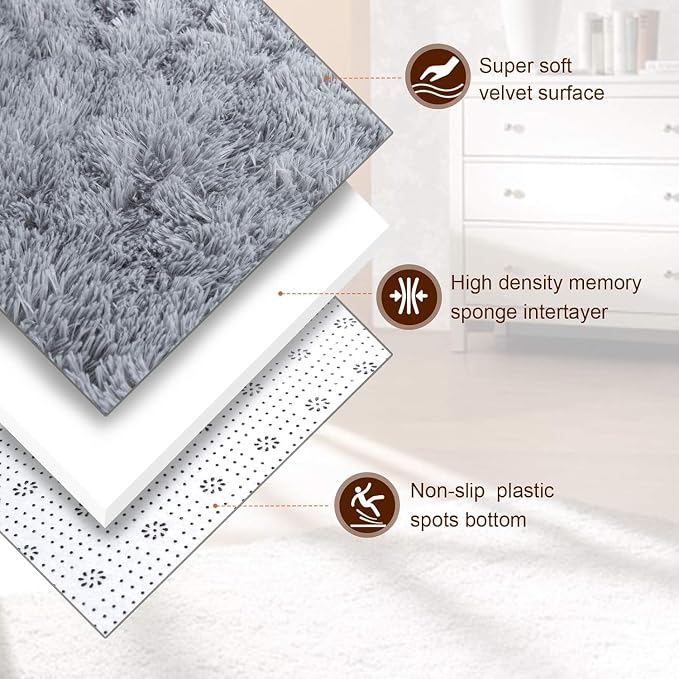 TWINNIS Super Soft Shaggy Rugs Fluffy Carpets, 5x7 Feet, Indoor Modern Plush - Image 2