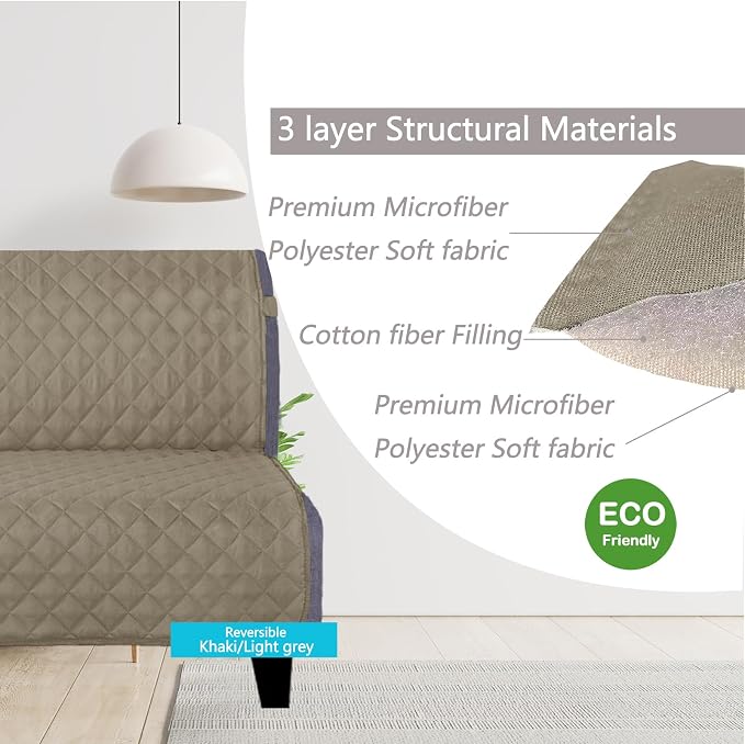 U-NICE HOME Reversible Futon Cover Sofa Slipcover Armless Furniture Protector - Image 3