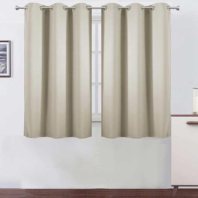 LEMOMO Light Beige Thermal Blackout Curtains/38 x 54 Inch/Set of 2 Panels Room by Lemomo