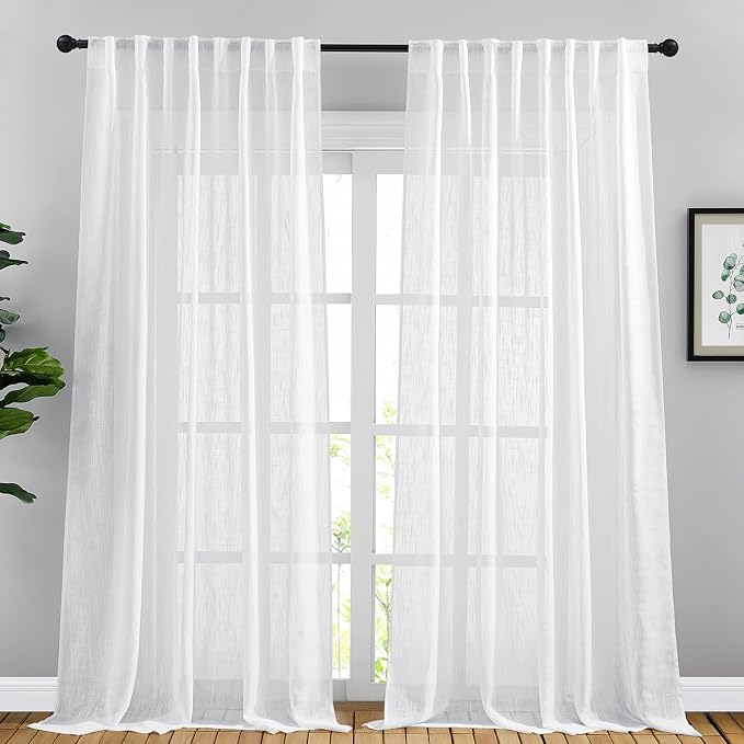NICETOWN White Sheer 102 inch Curtains by NICETOWN