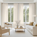 MIULEE Light Beige Sheer Curtains 84 Inches Long 4 Panels 42 x 84 Inches | by MIULEE