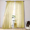 OVZME Mustard Yellow Sheer Curtains 108 Inches Long, Light Filtering Airy by OVZME