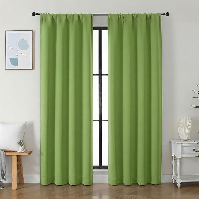 Simplebrand Ava Lime Blackout Curtains by Simplebrand