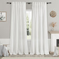 Nanspring Linen Curtains 84 inches Long 2 Panel Set, Off White by Nanspring