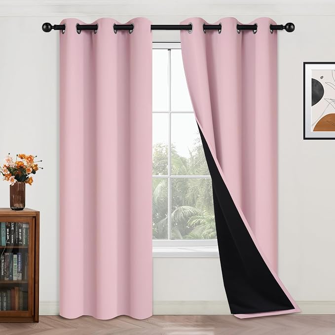 Yakamok Full Blackout Curtains 84 Inches Long, 2 Thick Layers Grommet Top by Yakamok