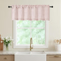 Blush Pink Valances for Windows, Light Filtering Faux Linen Textured Small by WelvetBLK