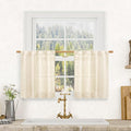 LAMIT Small Kitchen Linen Curtains 24 Inch Length 2 Panels, 34 x 24 Inch by LAMIT
