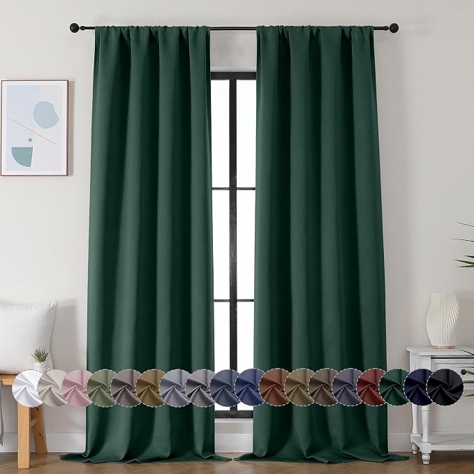 Simplebrand Ava Ever Green Blackout Curtains by Simplebrand