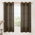 LAMIT Linen Curtains 63 Inch Length 2 Panels, Chocolate Linen Textured Light by LAMIT