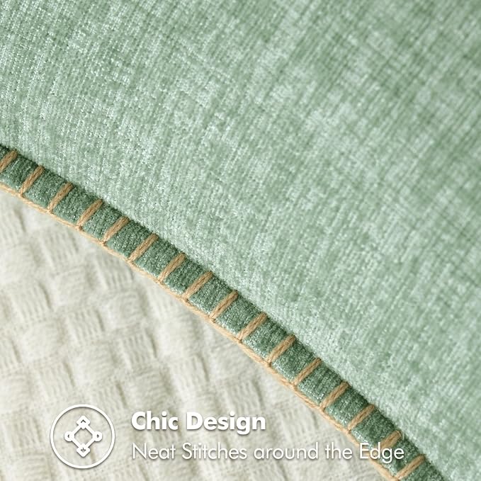 MIULEE Pack of 2 Couch Throw Pillow Covers 20x20 Inch Greyish Green Farmhouse - Image 2