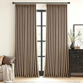 MIULEE Cafe Brown Pinch Pleated 100% Blackout Linen Curtains 40x102 Inches | by MIULEE