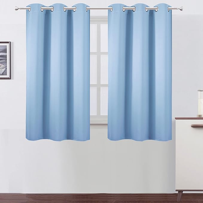 LEMOMO Sky Blue Blackout Curtains/38 x 54 Inch/Set of 2 Panels Thermal by Lemomo