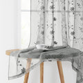 HOMEIDEAS Grey Sheer Curtains 84 Inches Long 2 Panels Embroidered Floral by HOMEIDEAS