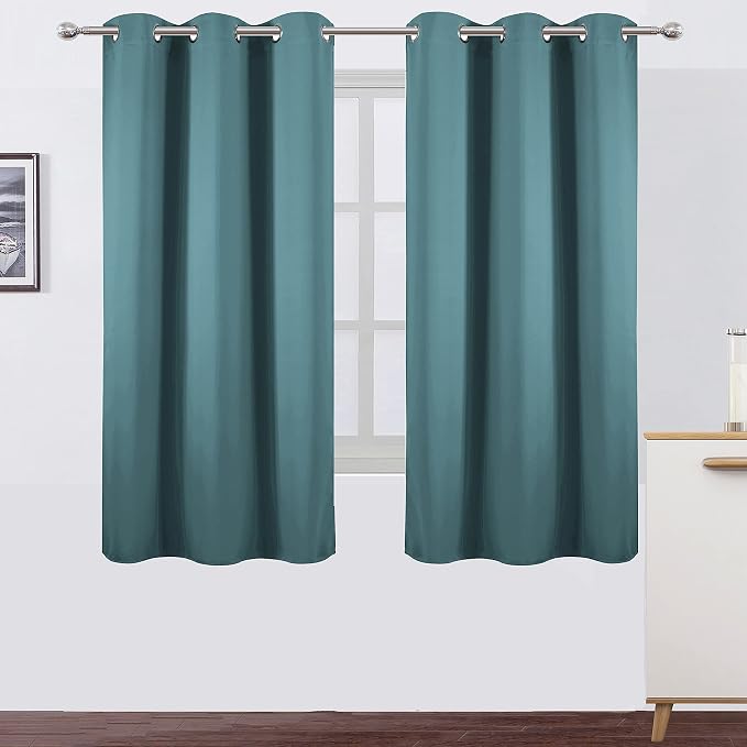 LEMOMO Sea Teal Thermal Blackout Curtains/42 x 63 Inch/Set of 2 Panels Room by Lemomo